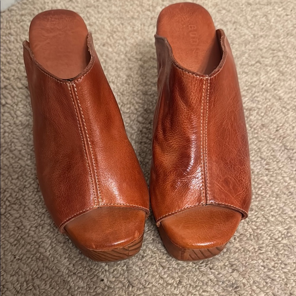 Women's Bed Stu Brown Leather Mules